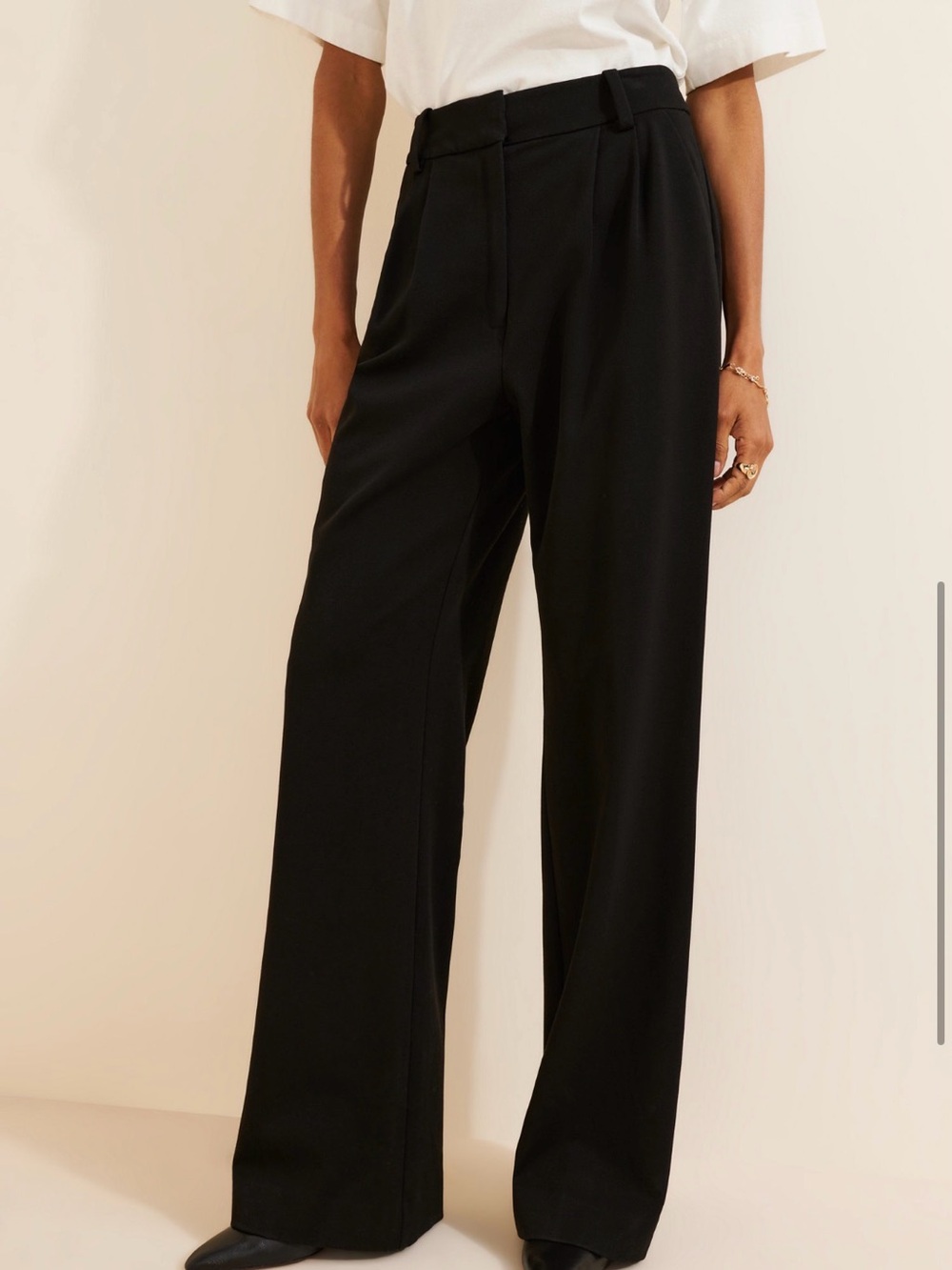 Favorite Daughter Wide-Leg High-Rise Black Trousers